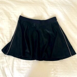 MIA black skirt with metal dot piping